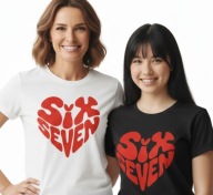 Koszulka damska prezent walentynki urodziny serce 67 Six Seven rozmiar 3XL