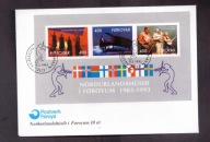 Wyspy Owcze - 1993 rok - FDC Koperta - znaczki nr 235-237 - mini arkusz