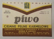 STARA ETYKIETA PIWO CIEMNE PEŁNE KARMELOWE BROWAR ŁAŃCUT