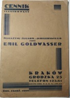 CENNIK MAGAZYNU ZEGARMISTRZOWSKIEGO JUBILERSKIEGO GOLDWASSERA KRAKÓW 1934