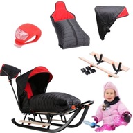 SANKI DLA DZIECI METALOWE ZE ŚPIWORKIEM OPARCIEM PCHACZEM ZESTAW + GRATIS