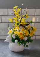 stroik wielkanocny, stroik wiosenny, dekoracja świąteczna, kaczka