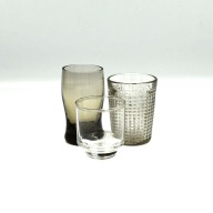 Zestaw 3 szklanych kieliszków vintage prl 60s home decor interior desing