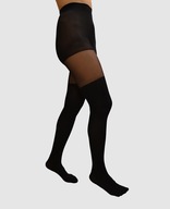 Rajstopy z wzorem zakolanówki AMOREE - czarne - rozmiar XXL