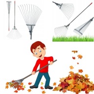 Grabie do liści wachlarzowe druciane regulowane metalowy rączka teleskopowa