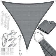 Żagiel przeciwsłoneczny, ochrona przed wiatrem, solidny antracyt 3 x 3 x 3m