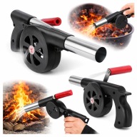 DMUCHAWA RĘCZNA DO ROZPALANIA OGNISKA GRILLA KOMINKA MOCNA NA KORBKĘ