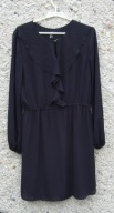 H&M elegancka czarna sukienka/żabot rozm.42