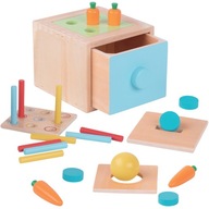 WOOPIE GREEN Drewniana Szuflada Edukacyjna 4w1 Sorter Montessori
