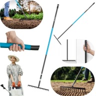 GRABIE METALOWE OGRODOWE DO TRAWY LIŚCI SOLIDNE UNIWERSALNE TRZON 155 CM