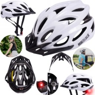 KASK ROWEROWY Z LAMPKĄ LED MTB SZOSOWY REGULOWANY MĘSKI DAMSKI 58-61cm