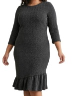 Sukienka na wesele karnawał ze srebrną nitką grafitowa r. 52