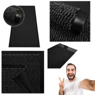 WYCIERACZKA WEWNĘTRZNA ZEWNĘTRZNA POD DRZWI GUMOWA DUŻA CZARNA BUTY 60X150