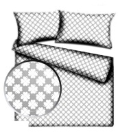 pościel bawełna lux 160x220 + 2x70x80 2x40x40 guzik B 281 Koniczynka szara