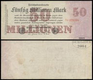 BNN - NIEMCY 50000000 Marek 1923 # 7P.573538 # P98b 6 cyfr # 50 Milionów VF