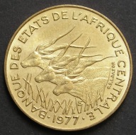 Afryka Centralna 10 franków 1977 - antylopy - stan menniczy -
