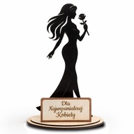 Prezent na Dzień Kobiet z imieniem – drewniana PERSONALIZOWANA czarna