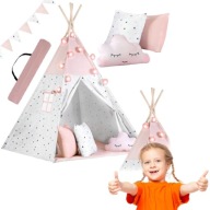 NAMIOT DLA DZIECI TIPI WIGWAM MATA PODUSZKI LAMPKI STABILIZATOR ZESTAW