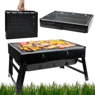 GRILL WĘGLOWY OGRODOWY TURYSTYCZNY LEKKI PRZENOŚNY BBQ Z WALIZKĄ W ZESTAWIE