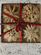 Ozdoby słomiane na choinkę zawieszki rustykalne retro vintage na prezent