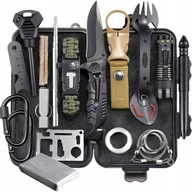 ZESTAW SURVIVALOWY 32w1 RATUNKOWY WOJSKOWY EDC NÓŻ KRZESIWO ETUI KOMPAS
