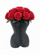 Doniczka Dekoracyjna Czarny Mat Sexy Gorset Kobieta Ozdoba Unikatowa