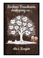 SPERSONALIZOWANA RAMKA Z DLA BABCI I DZIADKA Z IMIONAMI NA DZIEŃ DZIADKÓW
