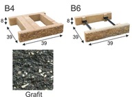 Pustak łupany Combet B4-B6 39x22x8 Grafit
