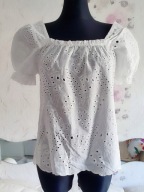 BLUZKA BLUZECZKA HAFT AŻUROWA ORNAMENT BUFIASTA delikatna haftem haftowana
