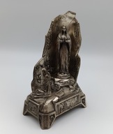 Matka Boża z Lourdes lata 20-50 XXw sygnowana - metalowa figurka kapliczka