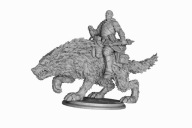 Rycerz na wilku 3D PLA 15 cm – figurka fantasy 3D PLA srebrna DESUMO do RPG