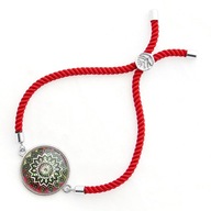 Bransoletka czerwona Mandala Kreatywności batikowa