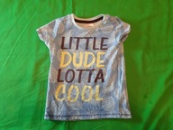 Niebieski T-shirt z napisem LITTLE DUDE LOTTA COOL