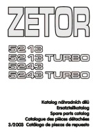 Zetor 5213., 5213 Turbo, 5243, 5243 Turbo - katalog części (2003)