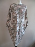 WŁOSKA SUKIENKA w duże KWIATY z kieszeniami 38