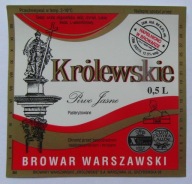 ETYKIETA PIWO JASNE KRÓLEWSKIE BROWAR WARSZAWA
