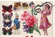 stare wyklejanki, wytłaczane, dekoracje papierowe, na pierniki? lakier SKO5