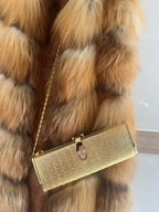 Torebka wizytowa damska kopertowa łańcuszek złoto