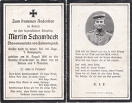 NEKROLOG ... ŻOŁNIERZ 12 BAWARSKIEGO PUŁKU PIECHOTY