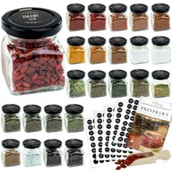 PRZEZROCZYSTE SŁOIKI NA PRZYPRAWY 120ml 24 SZTUKI Z NAKLEJKAMI