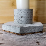 Świecznik na świece długie sześciokąt szary