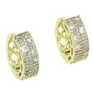 86751 Kolczyki stal chirurgiczna 316L pozłacane 14k kółka z cyrkoniami