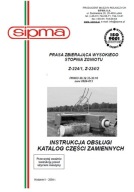 SIPMA Z-224/1, Z-224/2 - instrukcja obsługi, katalog części pras (2004)