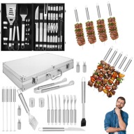 AKCESORIA DO GRILLA ZESTAW SZTUĆCÓW XXL DO GRILLOWANIA 26 SZTUK + WALIZKA