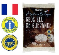 SÓL MORSKA GUERANDE 1KG - GRUBOZIARNISTA - SZARA CELTYCKA, ATLANTYK FRANCJA