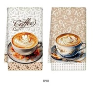 Ręcznik do rąk ścierka kuchenna zestaw 2 szt. kawa coffee filiżanka R90