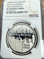 20 zł Bitwa Warszawska 1995 NGC PF 70 MAX NOTA IDEAŁ RARYTAS bez patyny