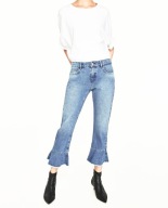 Z A R A jeansy dżinsy vintage falbanka flare rozszerzane rybaczki capris