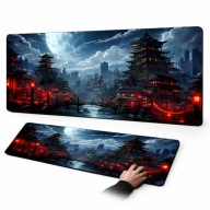 GAMINGOWA PODKŁADKA XXL 90x40 CM POD MYSZ I KLAWIATURĘ CYBERPUNK