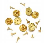 Zapięcie zacisk motylek pins immiennik złoty10szt wpinka identyfikator